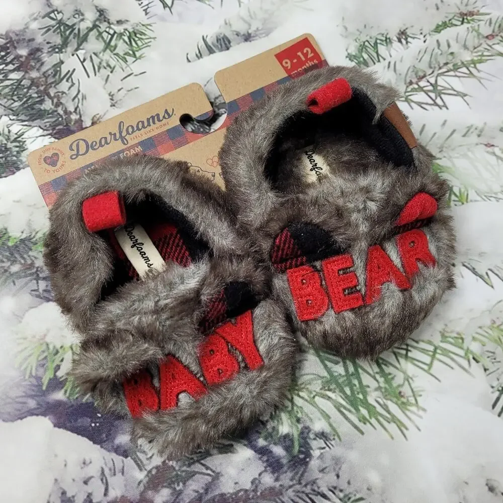 Dearforms Baby Bear Brown Frost Slippers size 9-12 months